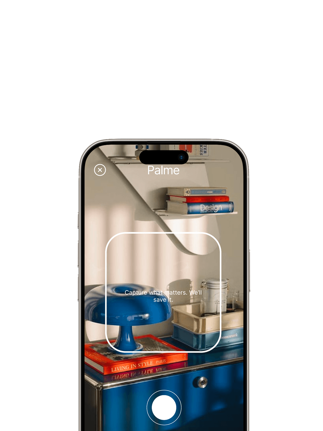 Capture d'un objet avec la lens Palme